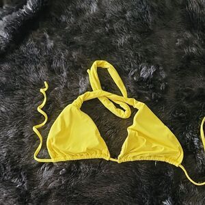 Vix  Paula Hermany Bright Yellow Halter Bikini Top